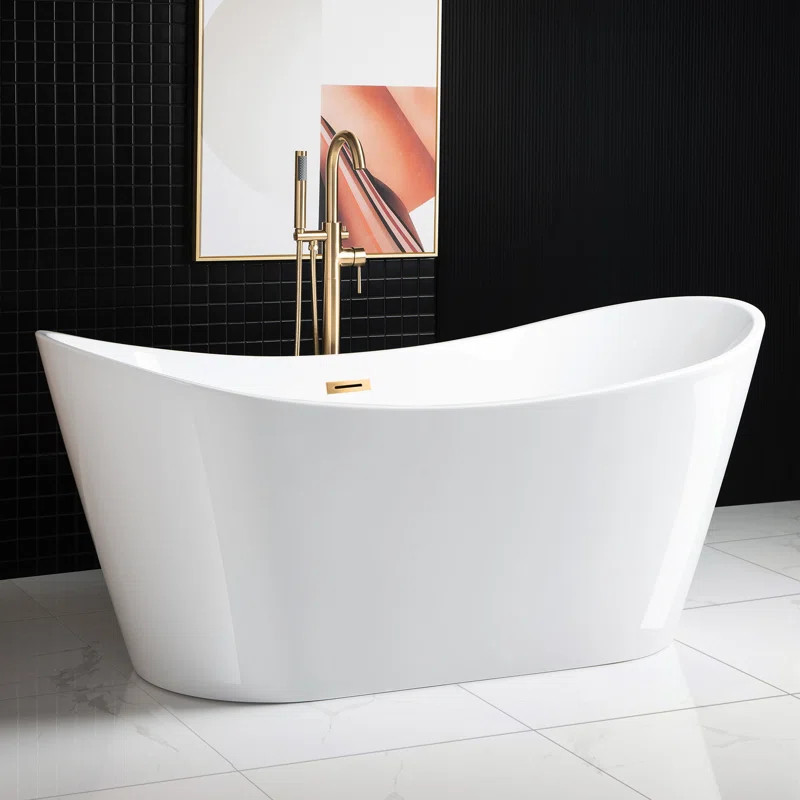 67'' x 32'' Freestanding Soaking Acrylic Bathtub | Wayfair North America