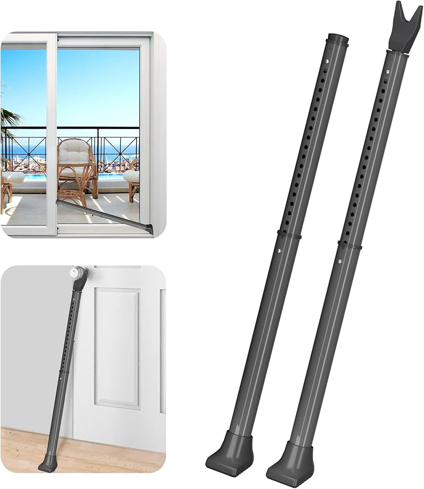 AceMining Upgraded Door Security Bar & Sliding Patio Bar, Heavy Duty Stoppers Adjustable Jammer f... | Amazon (US)