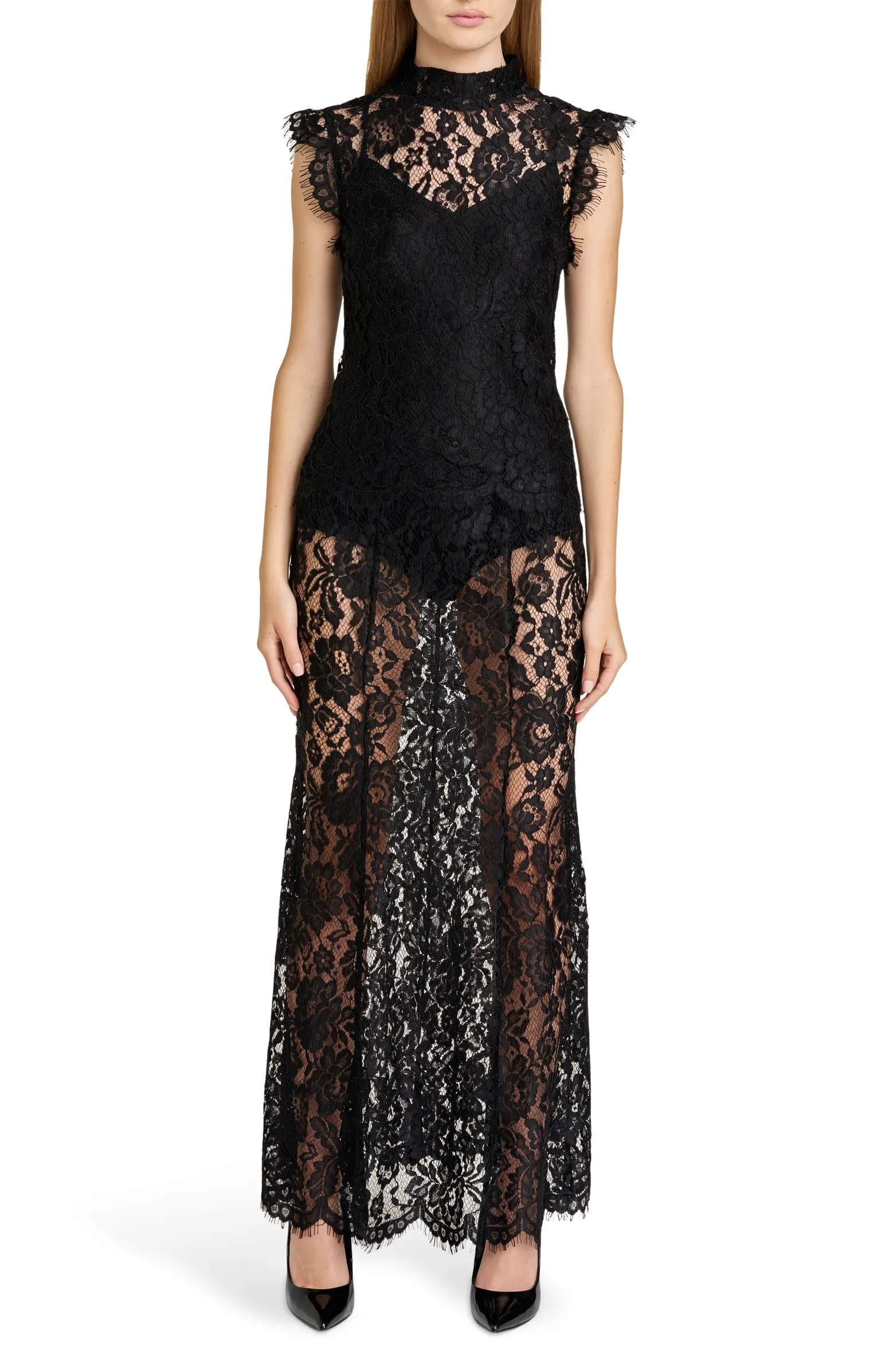 WAYF Cosette Semisheer Lace Maxi Skirt | Nordstrom | Nordstrom
