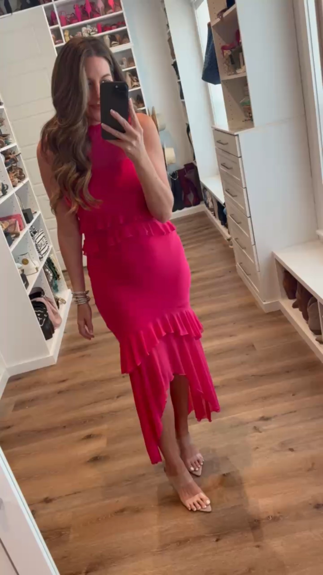 In a medium spring event guest maxi, heels and accessories- fits tts.

#LTKFindsUnder50 #LTKStyleTip #LTKWedding