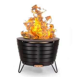 25 in. Black Metal Patio Fire Pit | The Home Depot
