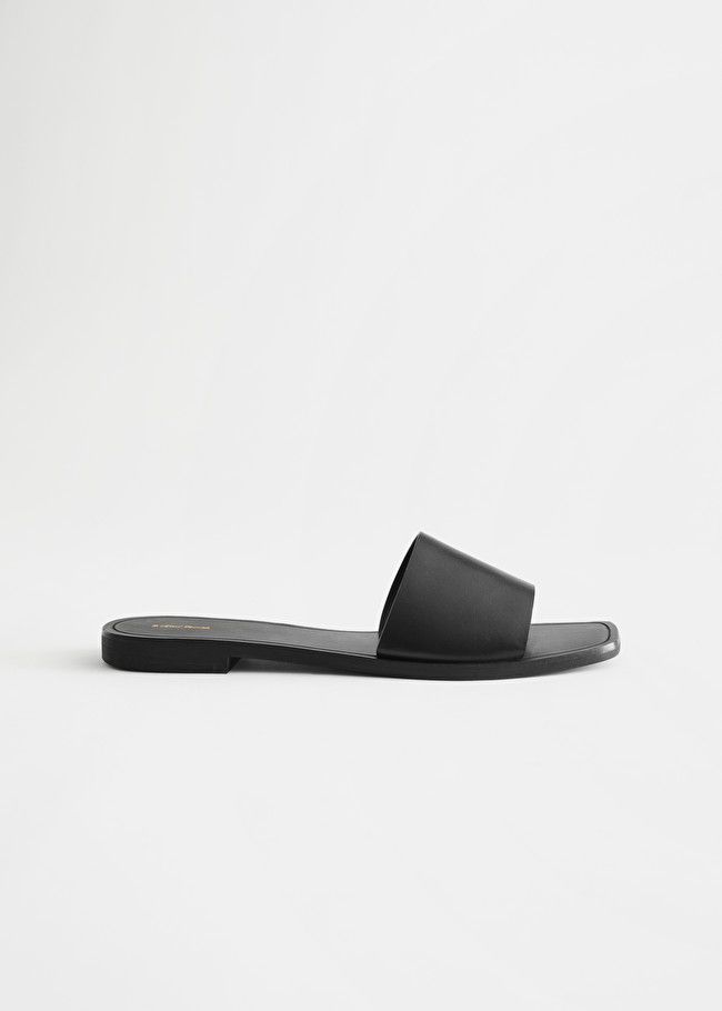 Squared Toe Leather Slide Sandals | & Other Stories (EU + UK)