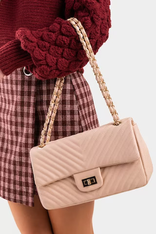 Candice Quilted Chain Link Crossbody | Francesca's