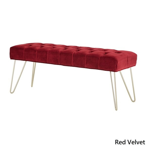 Klaus Velvet Tufted Bench by iNSPIRE Q Bold - Red Velvet | Bed Bath & Beyond
