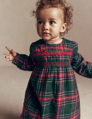 Boden Baby Smocked Occasion Dress in Green | Size 6-9 Months | Boden (US)