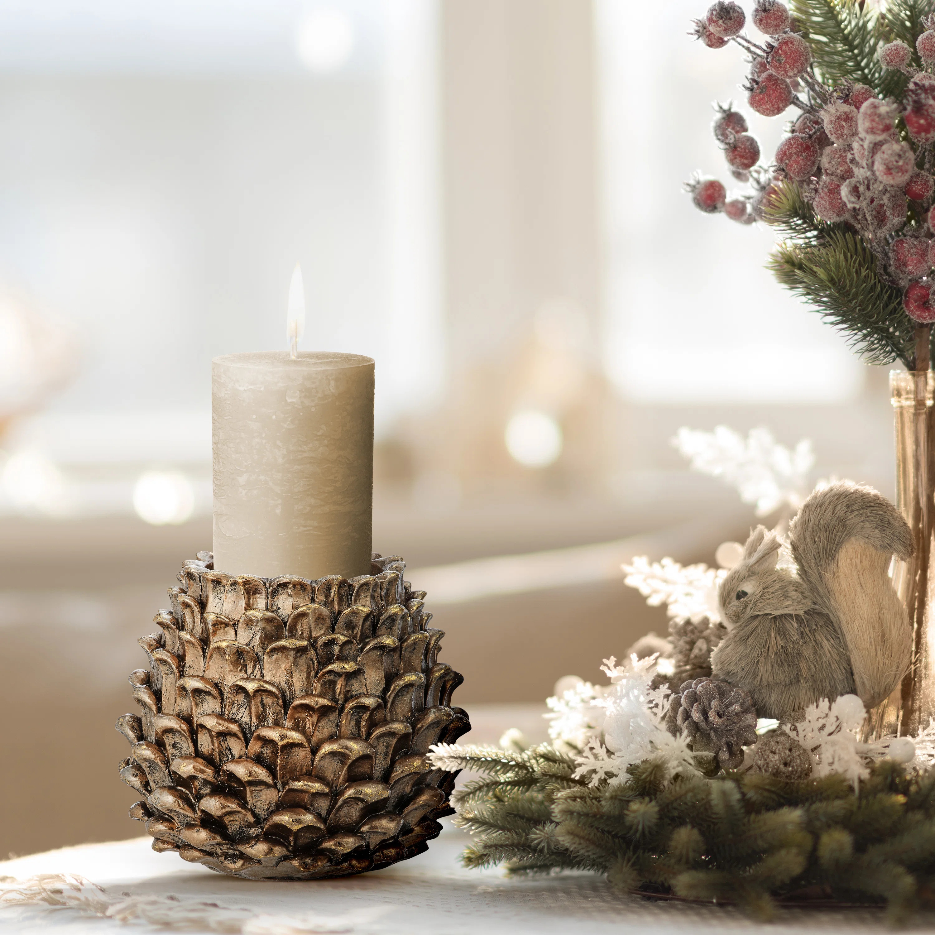 5" Resin Pinecone Candle Holder | Wayfair North America
