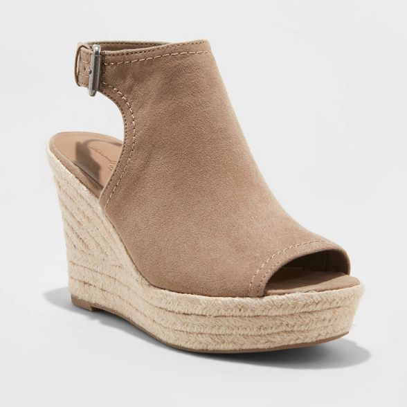 Women's Cayla Microsuede Shield Espadrille Wedge Pumps - Universal Thread™ | Target