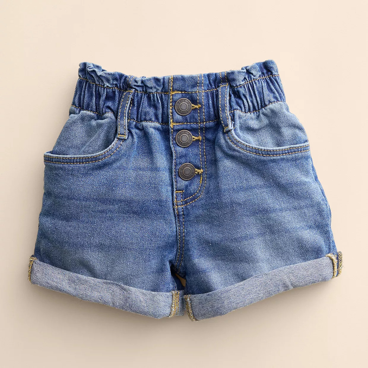 Baby & Toddler Girl Little Co. by Lauren Conrad Paper-Bag Waist Denim Shorts | Kohl's