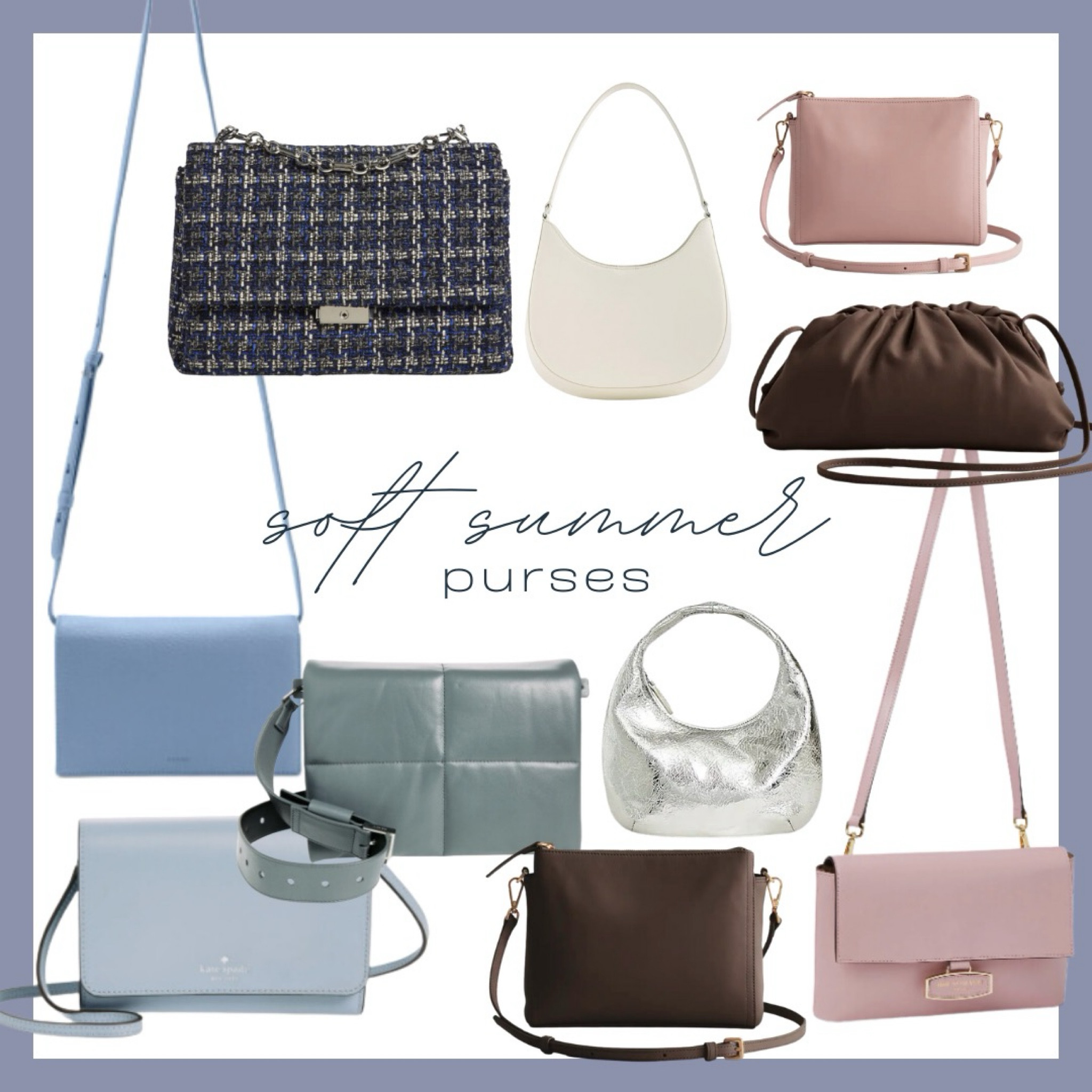 Soft Summer Purse and Cross Body Collection 

#softsummer #colortheory #capsulewardobe
