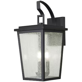 allen + roth Mt Airy 3-Light 18.25-in Matte Black Coal Outdoor Wall Light | Lowe's