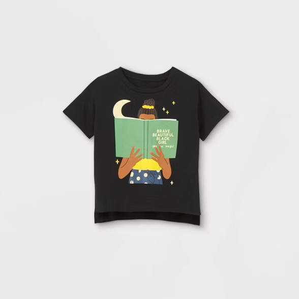 Black History Month Kids' 'Brave Beautiful Black Girl' Short Sleeve Graphic T-Shirt - Black | Target