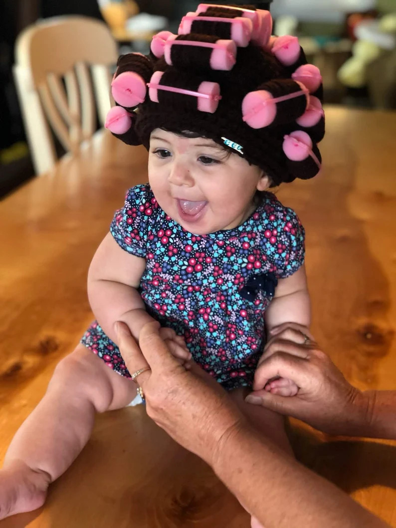 Crochet Curler Hat: Crochet Curler Hat Photo Prop, Halloween Costume - Etsy | Etsy (US)