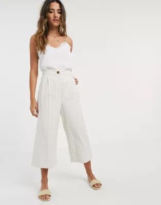 ASOS DESIGN linen culottes in stripe | ASOS (Global)