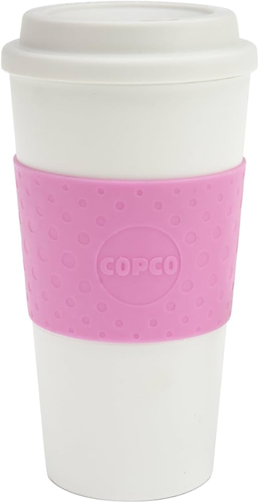 Copco Acadia Double Wall Insulated Travel Mug with Non-Slip Sleeve, 16-Ounce, Bubble Gum | Amazon (US)