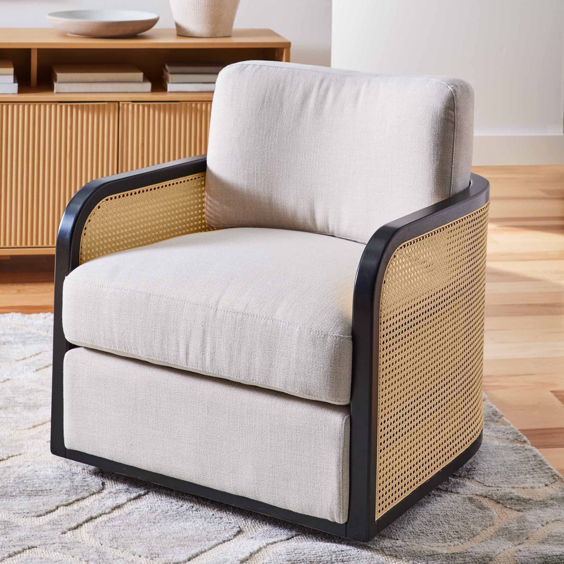 Better Homes & Gardens Springwood Cane Swivel Chair | Walmart (US)