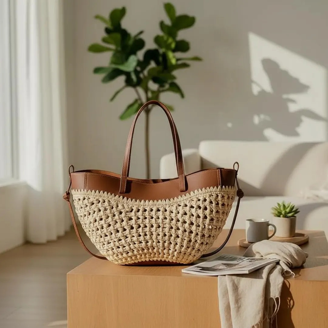 Retro Woven Tote Bag, Large Straw Shoulder Handbag – Casual Artistic Everyday Carry Bag | Etsy (US)