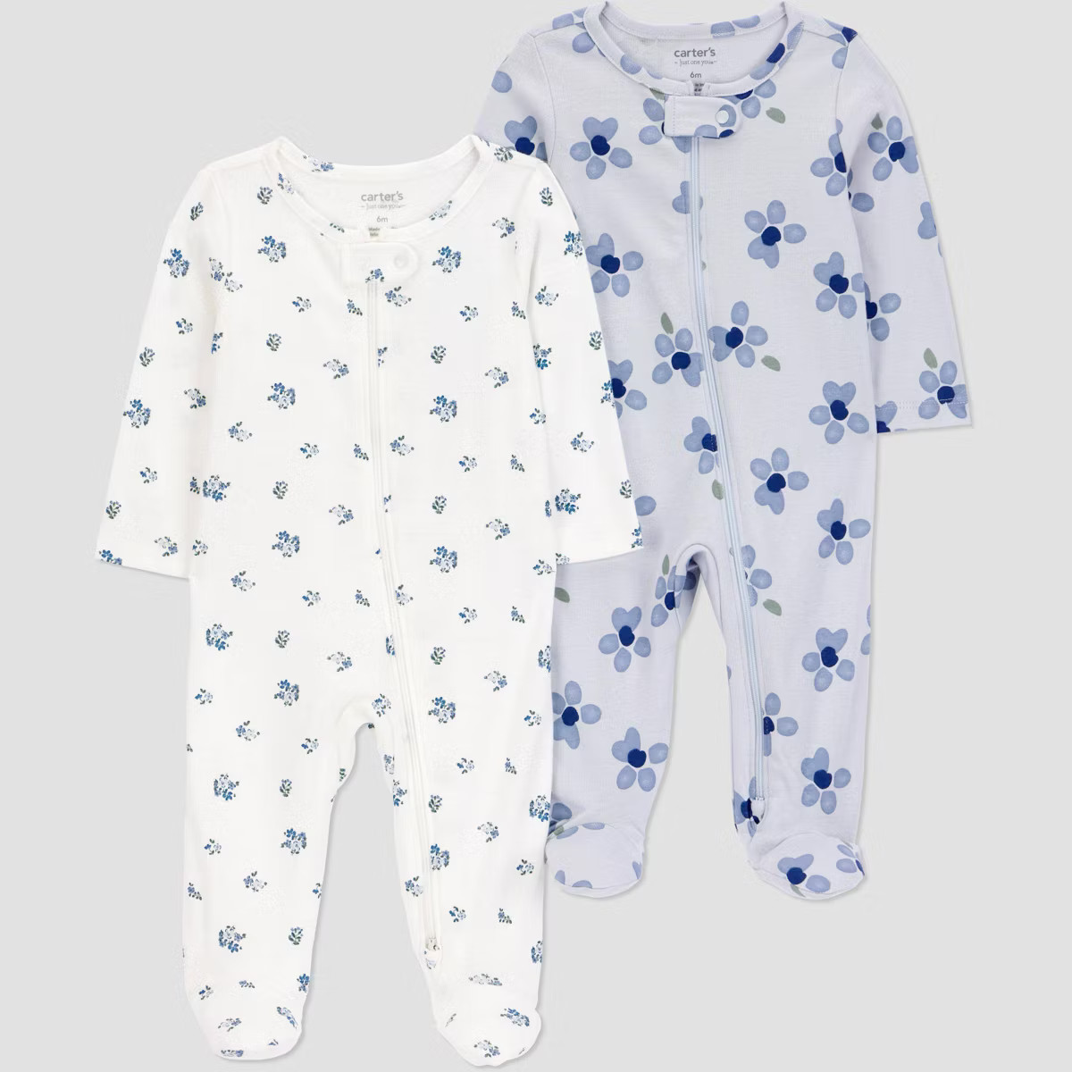 Carter's Just One You® Baby Girls' 2pk Floral Sleep N' Play - Blue | Target