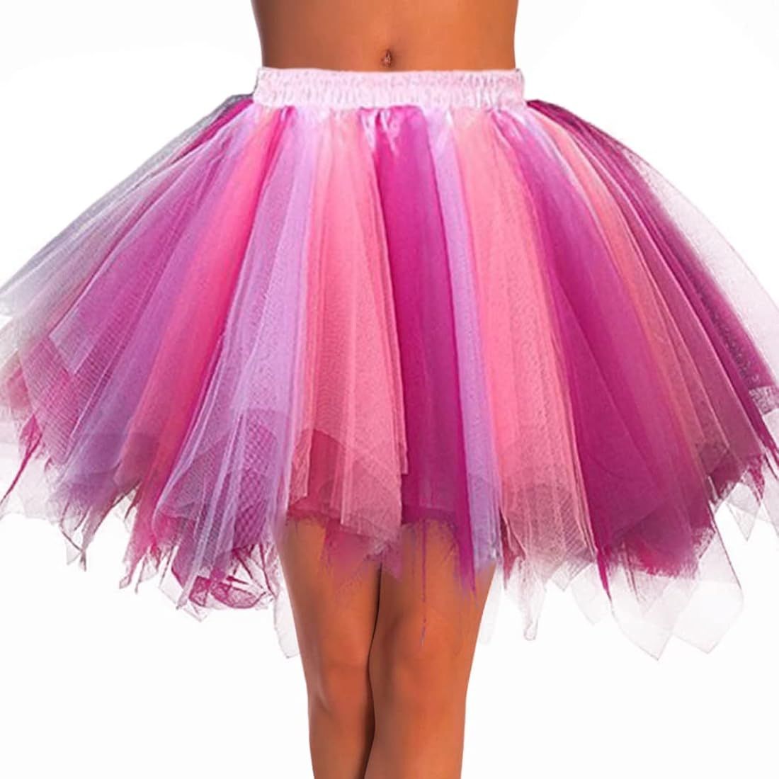 Dmaiy Women Tutu Skirt Elastic Dance Skirts Tulle Ballet Tutu Classic Adult Costume Bottoms for H... | Amazon (US)