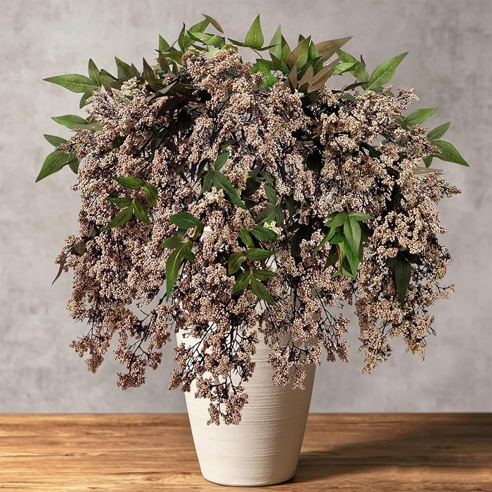 43 Inch Artificial Nandina Berry Stems for Vase Realistic Fall Floral Stems | Amazon (US)