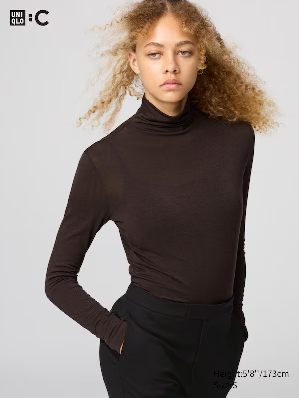 HEATTECH Extra Warm Cashmere Blend Turtleneck T-Shirt | UNIQLO (UK)