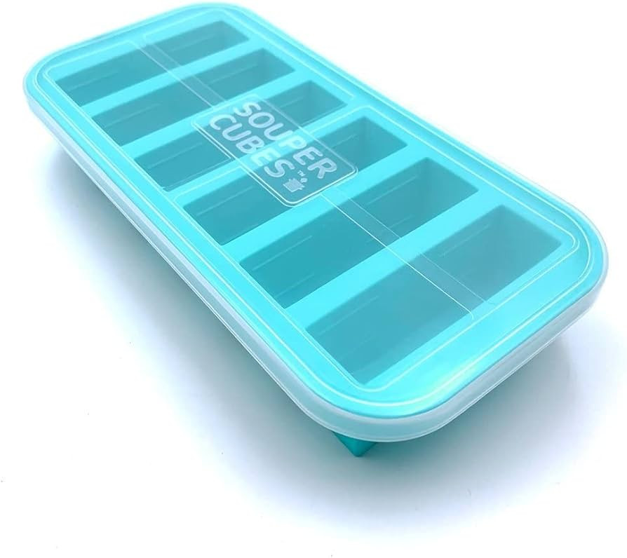Souper Cubes 1/2 Cup Silicone Freezer Tray With Lid - Easy Meal Prep Container and Kitchen Storag... | Amazon (US)