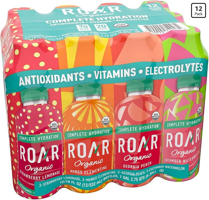 ROAR Complete Hydration Organic Variety Pack - Electrolyte Drinks Loaded with Vitamins C, B5, B12... | Amazon (US)