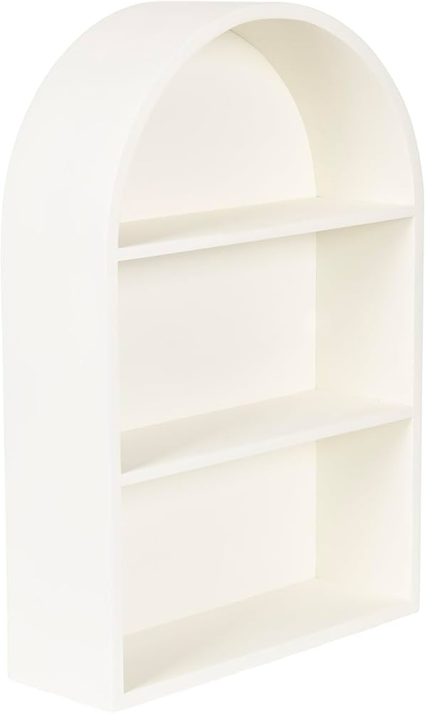 Kate and Laurel Arcott Modern Arched Wall Shelf, 18 x 6 x 26, White, Transitional Arch Wall Shelv... | Amazon (US)