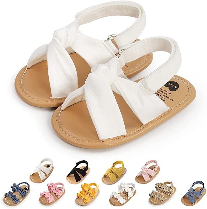 Ohwawadi Baby Boys Girls Sandals Soft Sole Summer Wedding Dress Flats Shoes Infant Beach Sandals ... | Amazon (US)