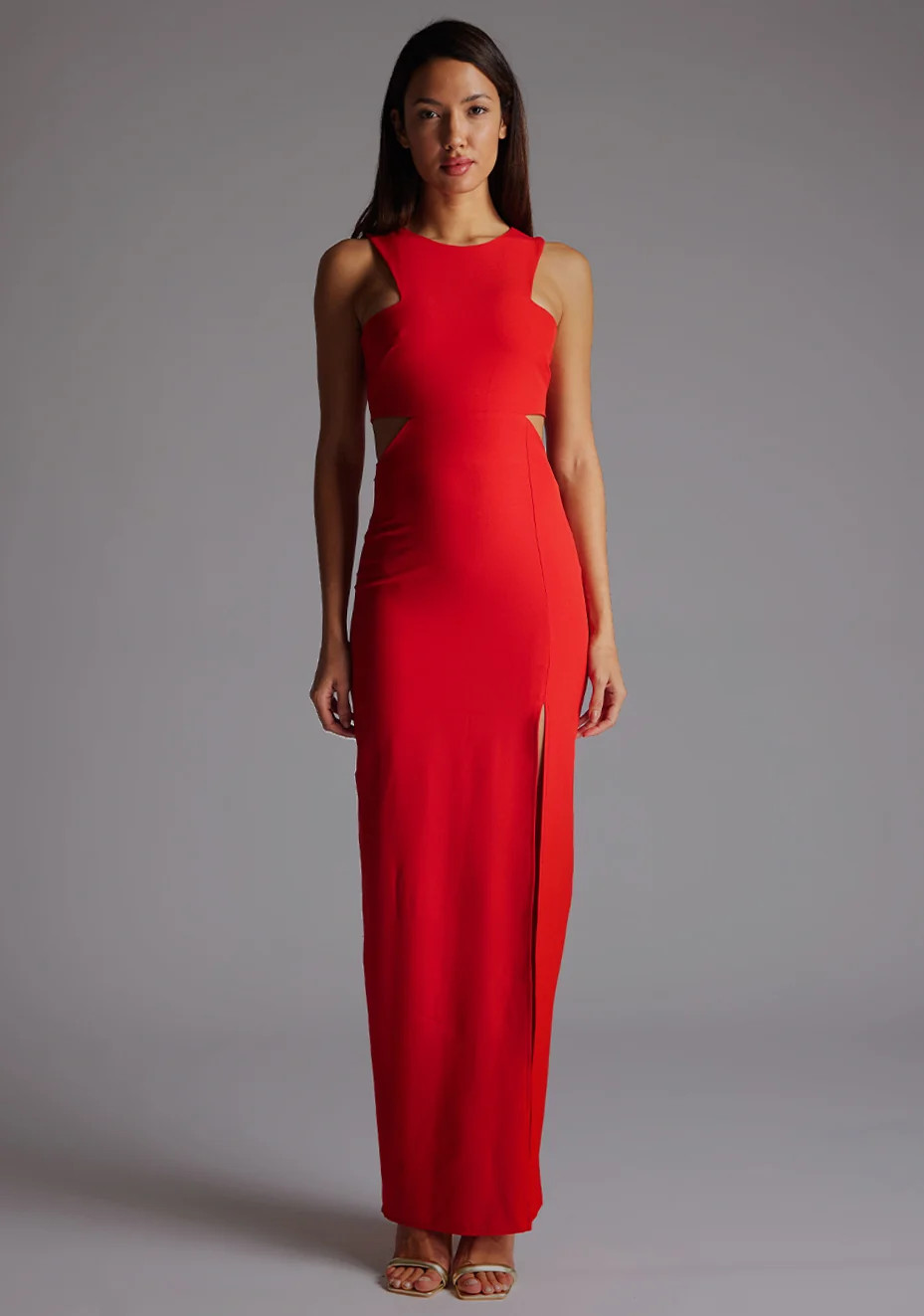 Paige | Cut Out Red Maxi Dress | VSPR UK