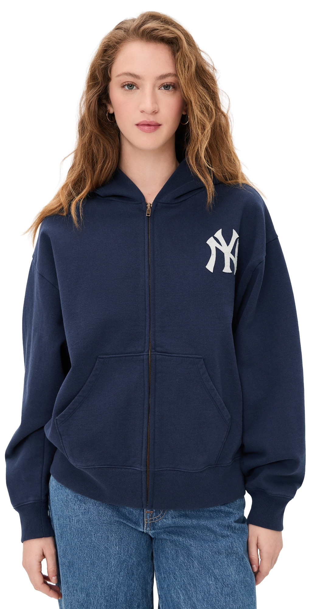 Sporty & Rich Heritage Yankees Zip Hoodie Dark Navy M | Shopbop