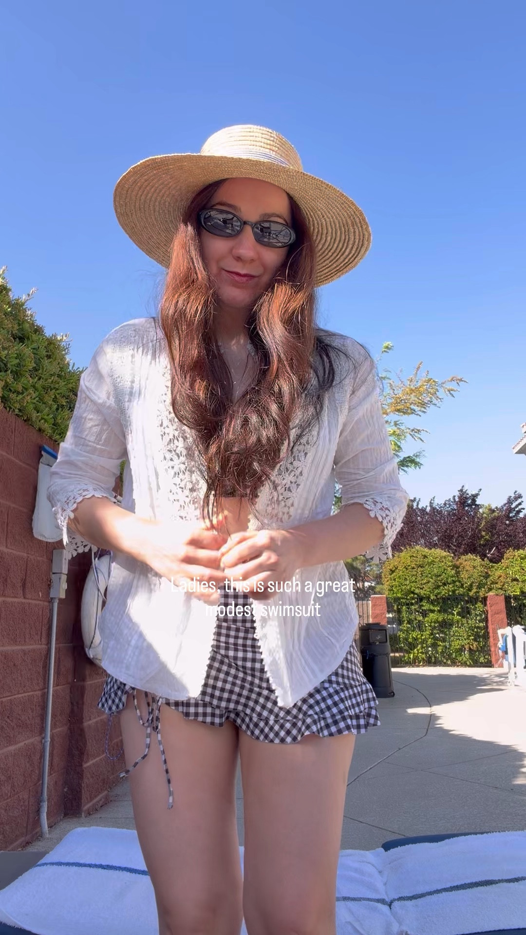 vacation outfits beach 💕 TTS vintage swimsuit 👙 posting in the moment, minimal edits. My hands? Awkward 😕 
#modest #swimsuit 

#LTKmomlife #LTKTravel #LTKootd