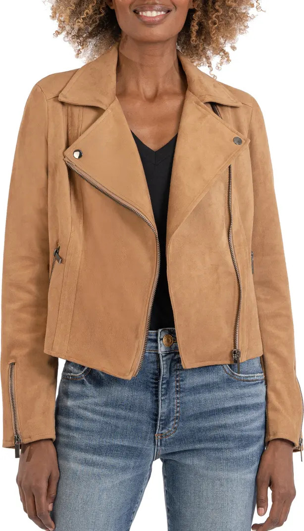 Edith Faux Suede Moto Jacket | Nordstrom