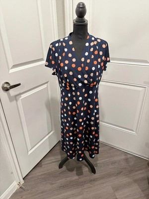 NorthStyle Navy Blue Polka Dot Wrap Dress Size 1X | eBay | eBay US