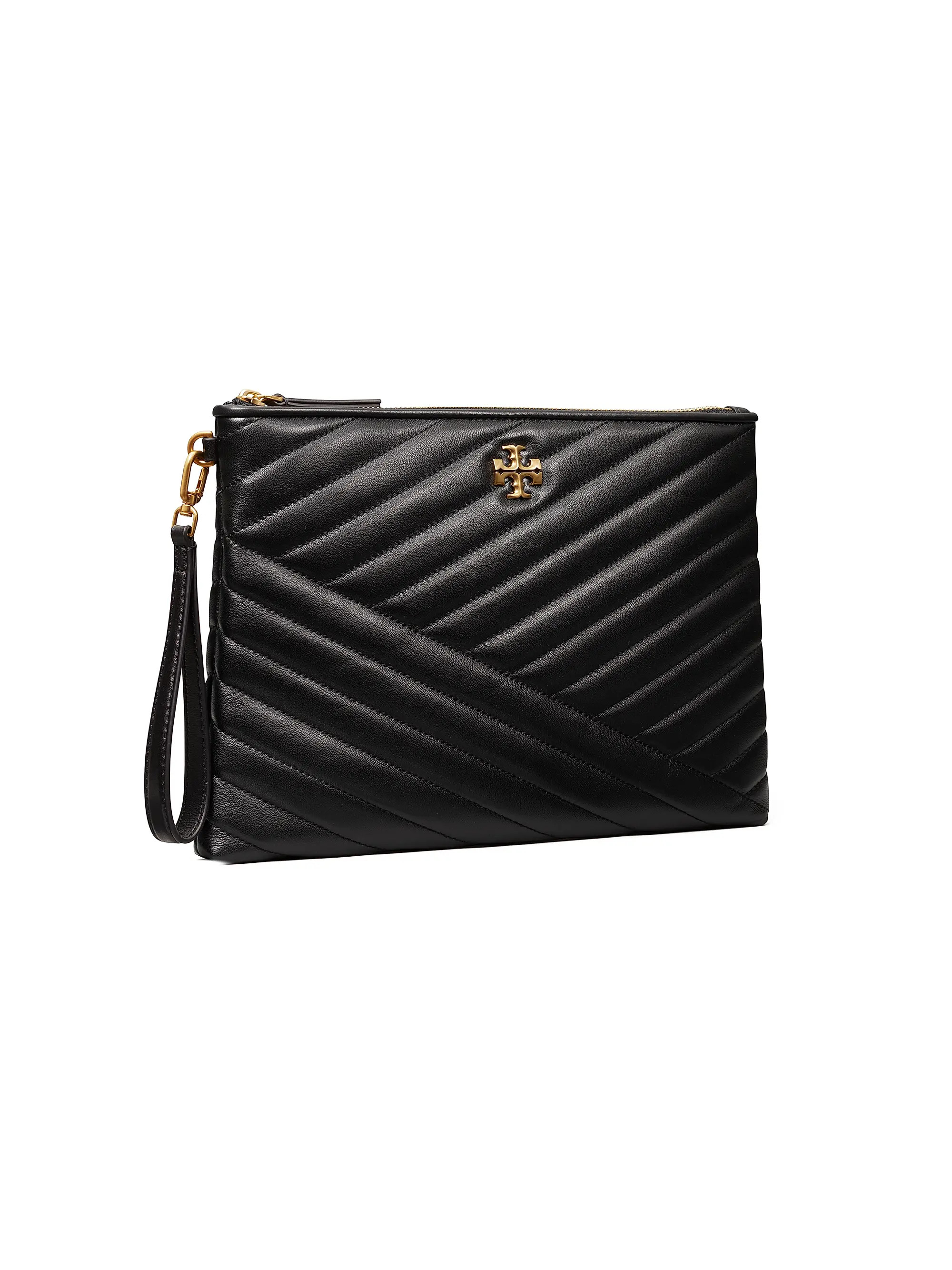 Shop Tory Burch Kira Chevron Leather Pouch | Saks Fifth Avenue | Saks Fifth Avenue