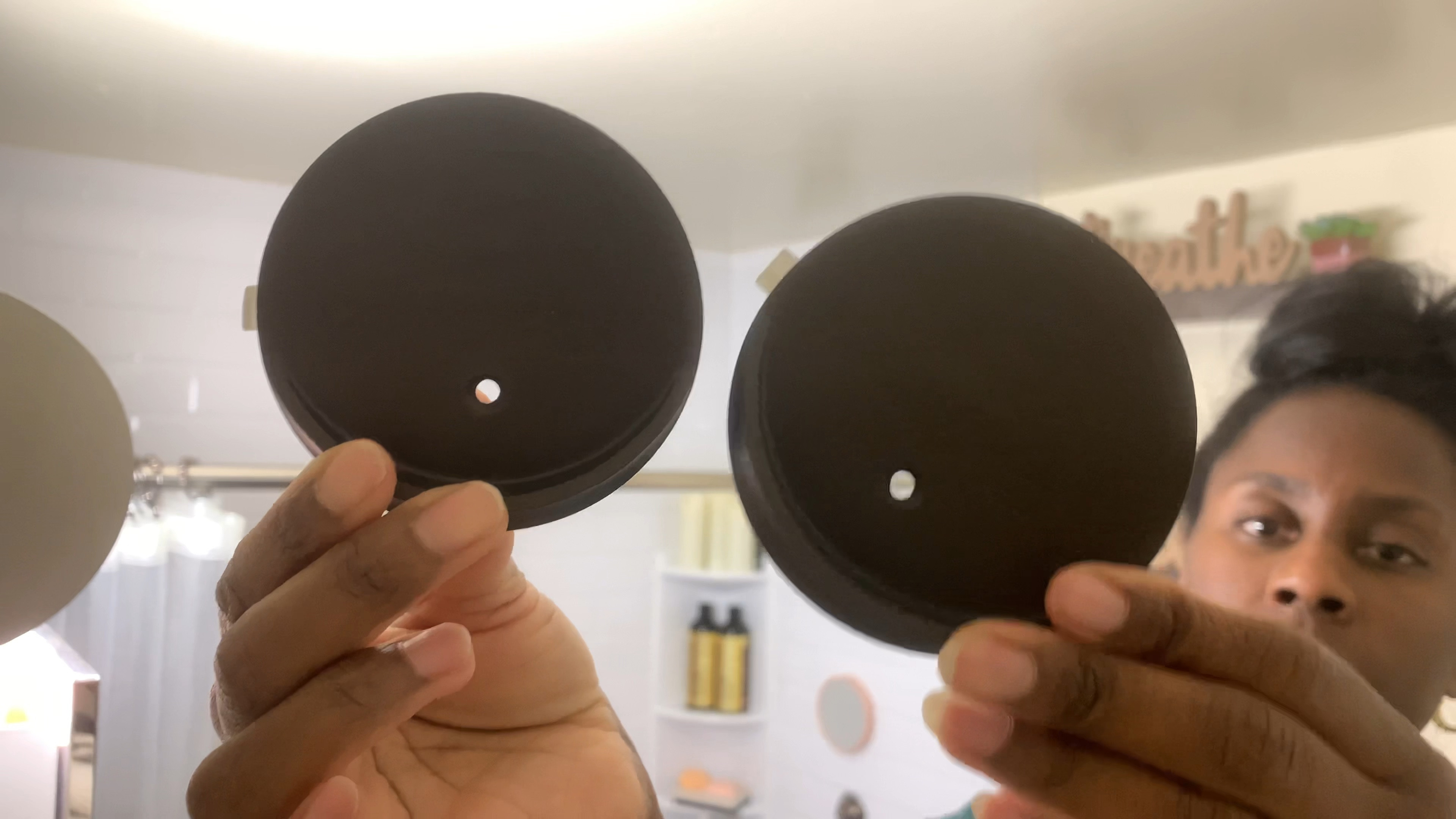 These shower rod holders are an excellent addition to keep your rod up. #bathroom #bathroommakeover #homeimprovements

#LTKSaleAlert #LTKCyberWeek #LTKHome