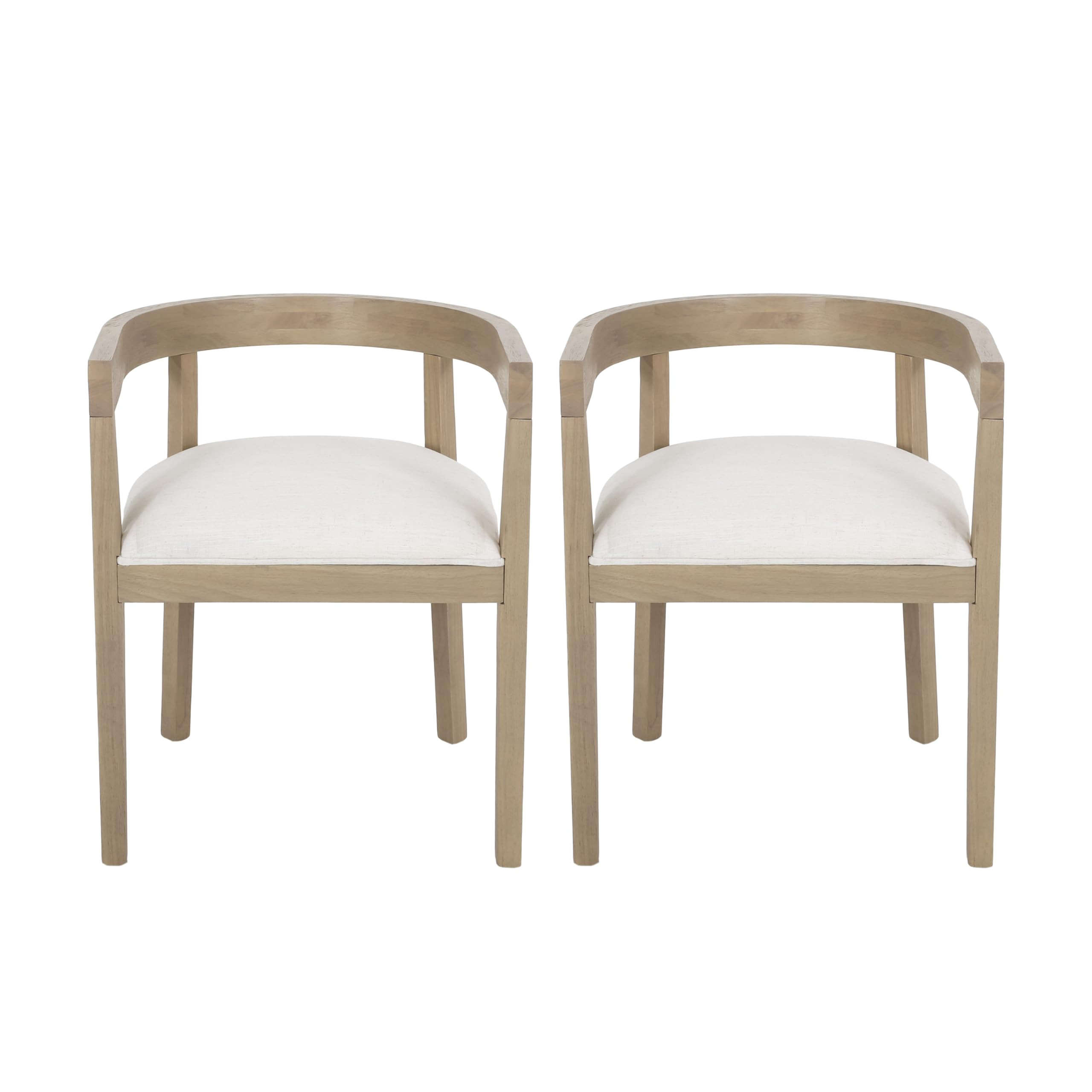 Ladieu Tub Dining Chairs - Fabric and Wood - Light Ash/Beige (Set of 2) | Amazon (US)