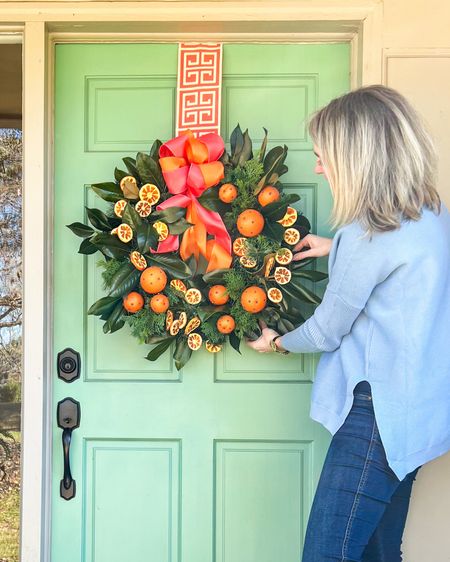 Super easy citrus Christmas wreath with these picks! $7 each. Get 3 of each!