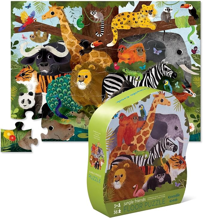 Crocodile Creek 36-Piece Jigsaw Floor Puzzle - Fun Floor Puzzles for Kids Ages 3-5 - Heavy-Duty S... | Amazon (US)