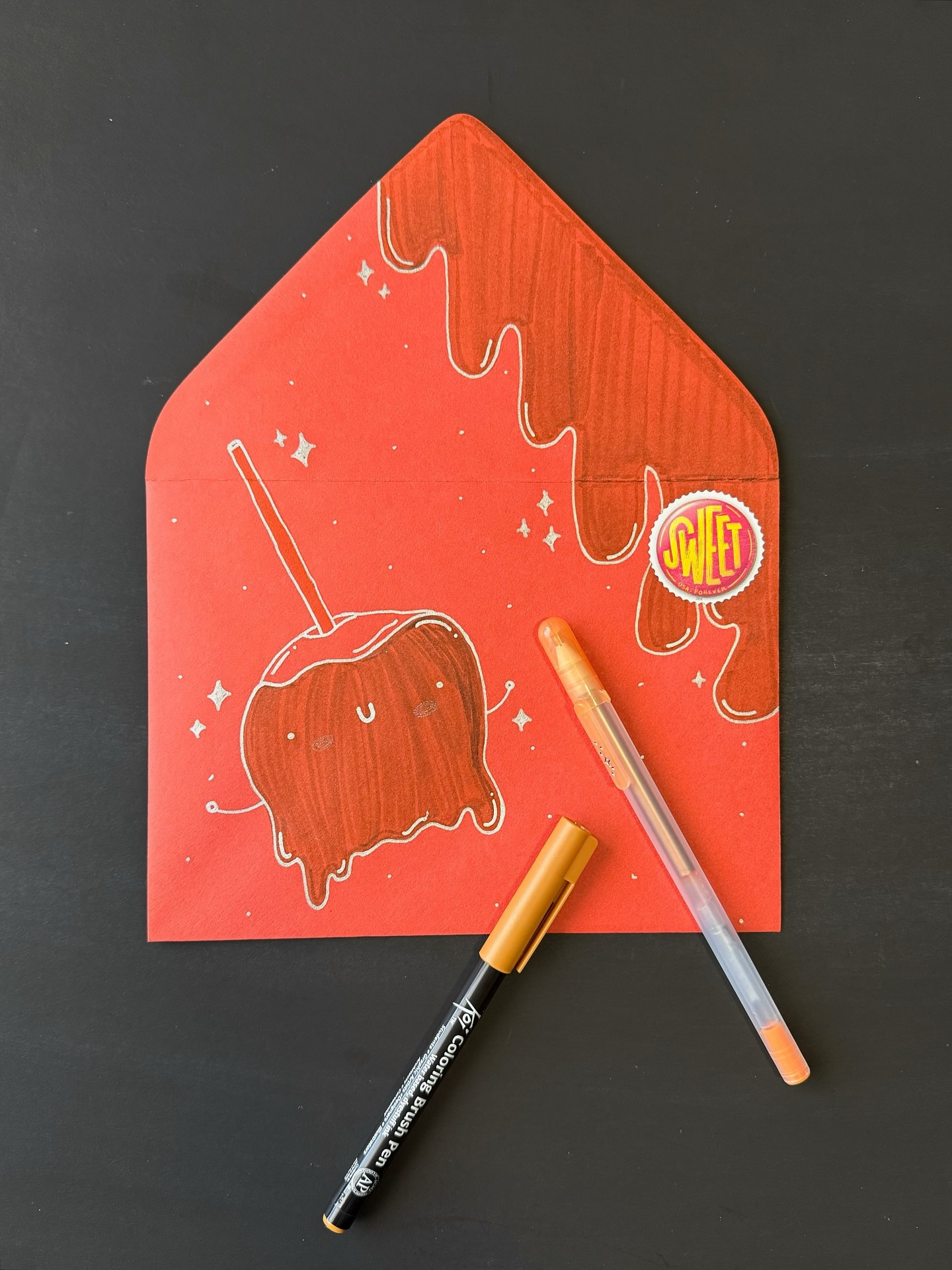 Day 18: Fall Treat 🍎🤎😋

My fave fall treat is easily apples and caramel, but I rarely eat it in this fancy form. But give me a sliced Honeycrisp apple and some warm caramel 🤤 Are you a fan? Do you have a fave apple type?

I also added a Koi Coloring Brush pen by @sakuraofamerica to the supply list today. I love these brush pens so much. They are large and stiff, my kind of brush pen.

Find all my supplies linked in my bio. And if you shop Paper Source, save with code BRENNAMEDIA10
🖊️: @sakuraofamerica Gelly Roll pens and Koi Coloring Brush pen
✉️: @papersource envelope in Persimmon
.
.
.
#bewitchingenvelopes #bewitchingenvelopes2025
#papersource #bewitchingenvelopes #countdowntohalloween #halloweencountdown #halloween #halloweenlove @papersource #papersource #papersourcecreativecollective #caramelapple #caramelapples #caramel #falltreat #falltreats #sweettreat #fallishere