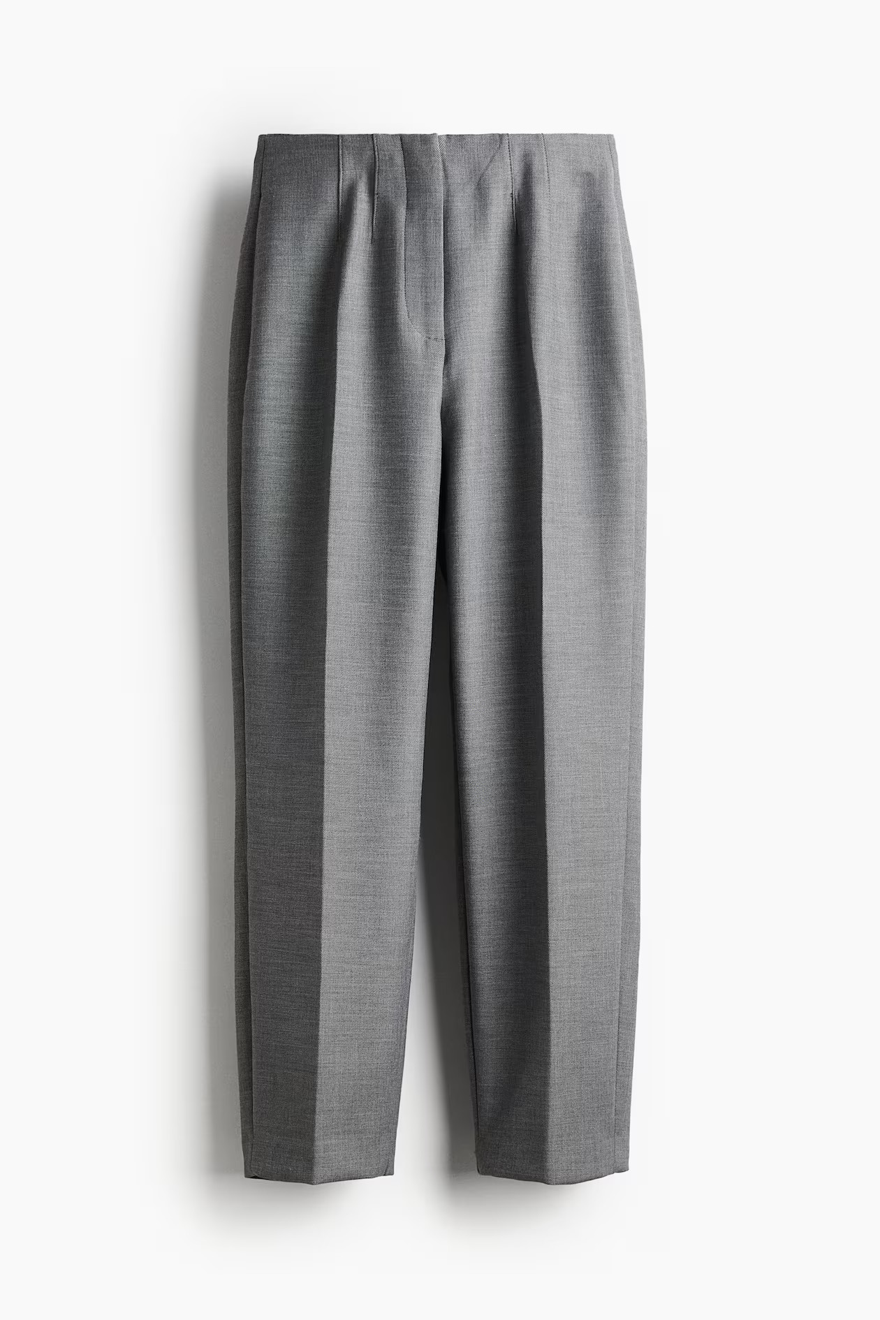 Ankle-length cigarette trousers - High waist - Ankle length - Grey marl - Ladies | H&M GB | H&M (UK, MY, IN, SG, PH, TW, HK)