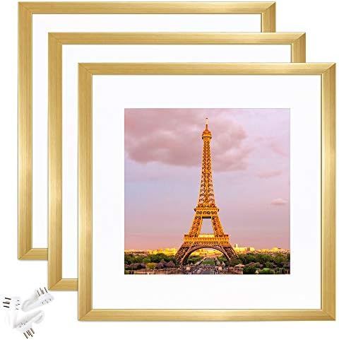 upsimples 12x12 Picture Frame Set of 3,Display Pictures 8x8 with Mat or 12x12 Without Mat,Multi P... | Amazon (US)