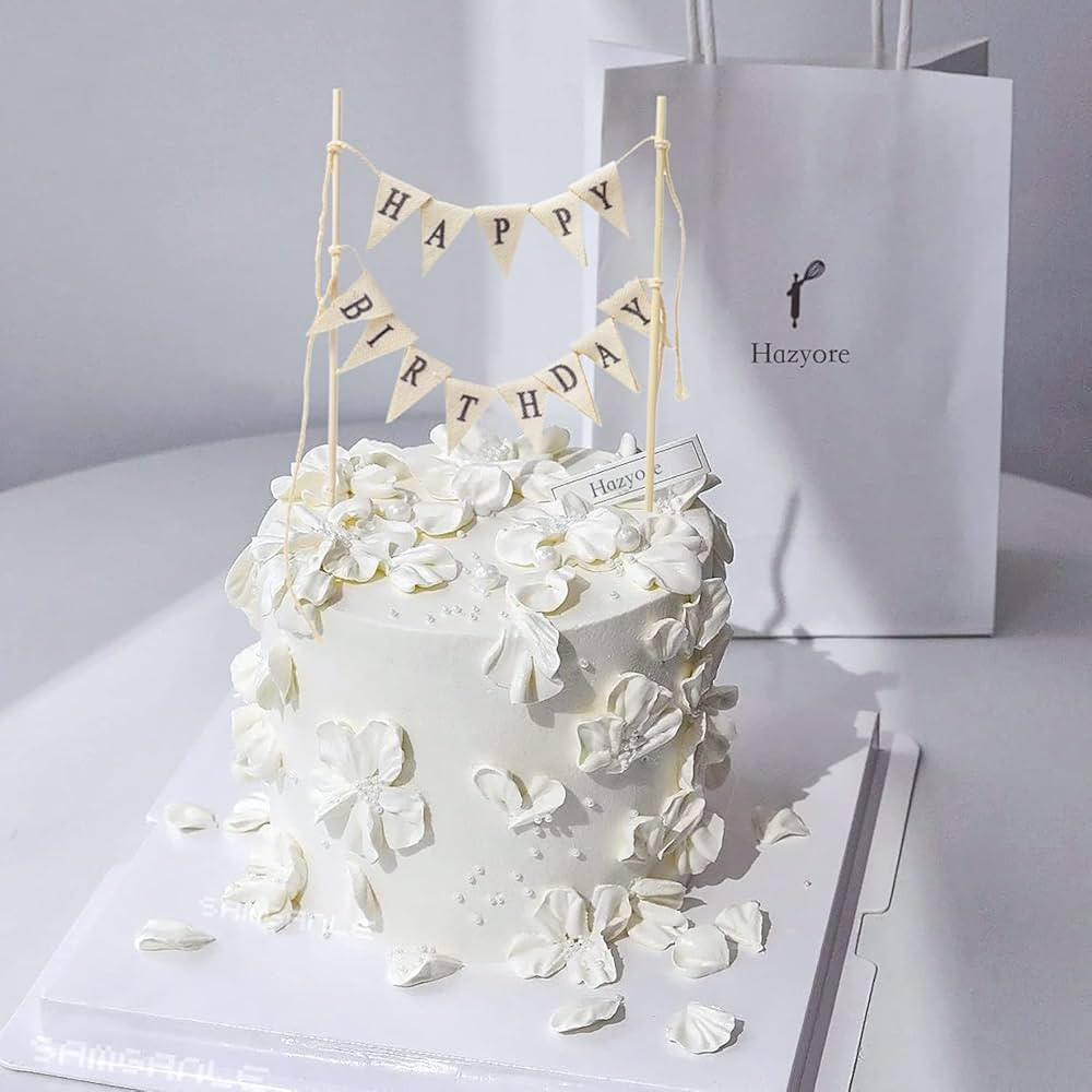 Happy Birthday Cake Topper, Birthday Cake Bunting Topper Cake Topper Garland Handmade Food-Grade ... | Amazon (US)