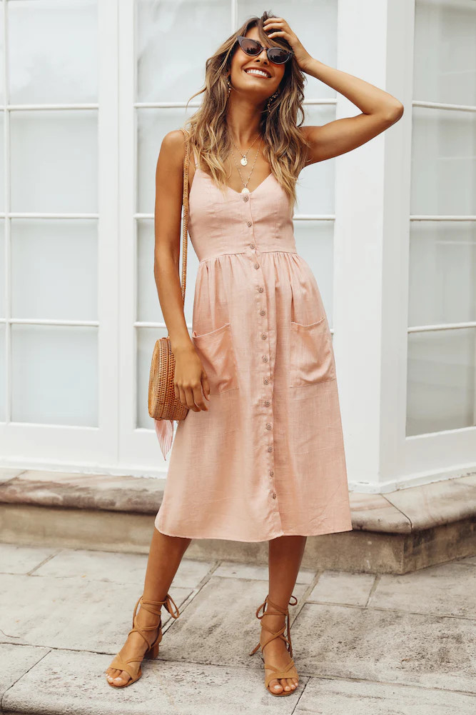 Used To Know You Midi Dress Pink | Hello Molly (US)