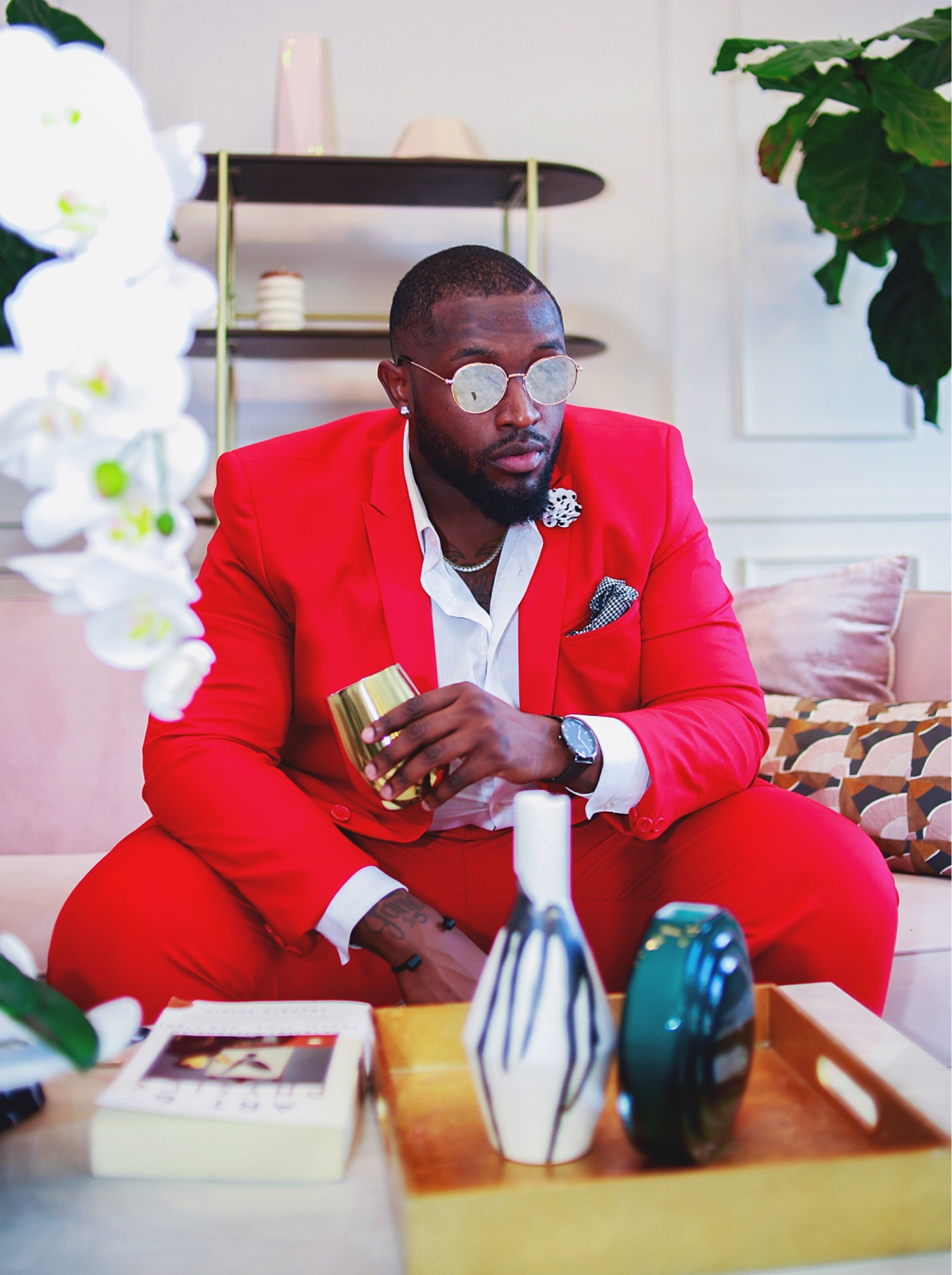 Red Suit. Fresh Decor. 

#LTKmens #LTKstyletip #LTKSeasonal