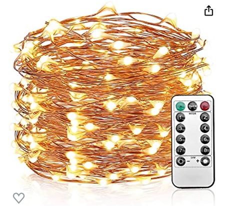 Battery operated twinkle lights, copper wire, with remote , 16.4 ft long!!! 

#LTKHoliday #LTKSeasonal #LTKfindsunder50
