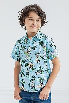 Disney Lilo & Stitch Mickey Mouse Lion King Simba Hawaiian Button Down Shirt Toddler to Big Kid | Amazon (US)