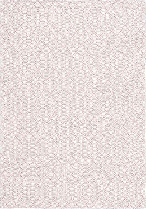 MARTHA STEWART x SAFAVIEH 5' x 7' Pink/Ivory MSR421U Contemporary Geometric Cotton Area Rug | Amazon (US)