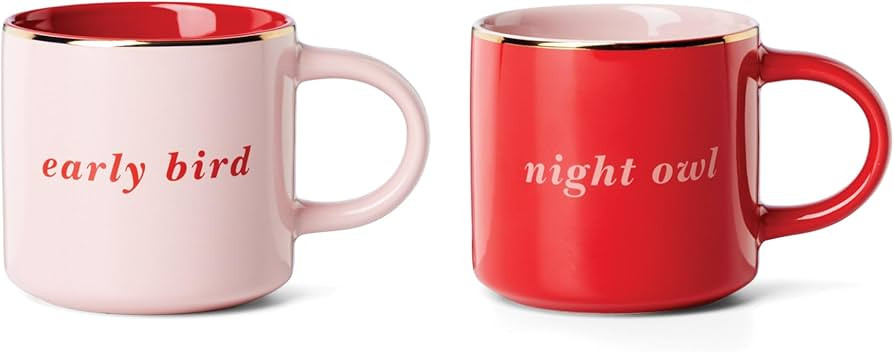 kate spade new york Early Bird & Night Owl, Mugs, Set of 2, Pink | Amazon (US)