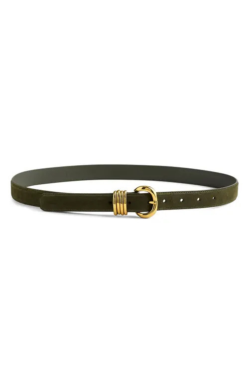 Madewell Metal Keeper Suede Belt in Loden at Nordstrom, Size Medium | Nordstrom