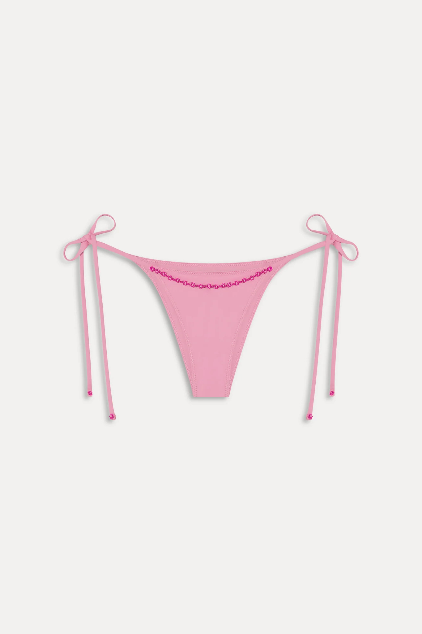 Mackenzie Cheeky Beaded Bikini Bottom - Pastel Pink | Shop.app